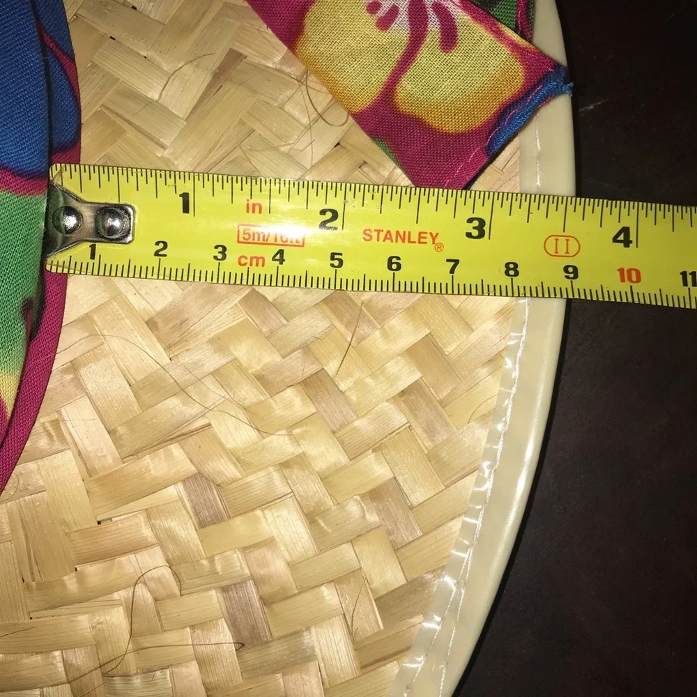 Vintage Straw sun hat Hawaii vibes bow ribbon